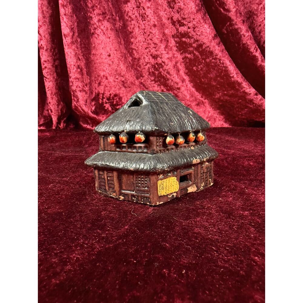 Vintage Trinket Decor - Clay Incense Burner - Japanese Minka Tea House Sculpture